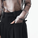 WIAOFELLAS  -  Casual Suit Pants Men Women Summer High Waist Solid Color Pantalones Hombre Harajuku Loose  Wide Leg Trousers Pocket Streetwear