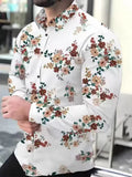 WIAOFELLAS  -  Vintage 3D Digital Printing Shirts Mens Elastic Slim Fit Long Sleeve Casual Shirt Spring Fashion Buttoned Turn-down Collar Shirt