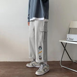 WIAOFELLAS  -  Men Fashionable Loose and Versatile Trend Korean Version Straight Wide-leg Pants Spring and Autumn Style