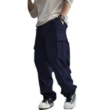 Wiaofellas  -  Streetwear New Casual Mens Cargo Pants Vintage Patchs Pockets Solid Color Corduroy Pants For Men Spring Summer Fashion Trousers