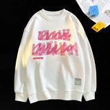 WIAOFELLAS  -  Three-dimensional Pink Foam Printed Sweatshirt Men Women Couples Sweatshirts Casual Round Neck Hoodie Korean Style Sweatshirt