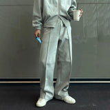 WIAOFELLAS  -  Summer Fashion Sports GYM Trousers Men American Street Straight Drape Loose Casual Fitness Training Gray Sports Pants Men