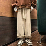 Wiaofellas  -  Autumn Men's Y2K Vintage Joggers Sweatpants Casual Sportswear Gym Tracksuit Pants New Baggy Corduroy Straight Trousers