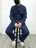 WIAOFELLAS  -  Striped slacks Loose straight cone slacks Hip hop niners wide leg striped slacks
