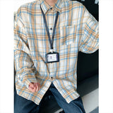 Wiaofellas  -  New Arrival Mens Plaid Shirt Long Sleeve Casual Shirts Dress Shirt Classic Shirts Tops Blouse Male Clothes Outerwear