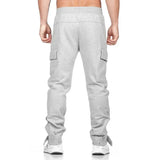 Wiaofellas  -  Cargo Pants for Men Joggers Trousers Man Autumn Slim Grey New in Regular Fit Casual Spandex Harajuku High Quality Korean Style