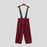 Wiaofellas  -  Men's Jumpsuits Print Patchwork Sleeveless Straps Romper For Man Streetwear Loose Fashion Casual Male Suspender Overalls