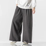 WIAOFELLAS  -  New Korean Men's Baggy Jeans Basic All-match Solid Color Wide Leg Denim Pants Fashion Casual Baggy Trousers Blue Black