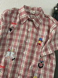 WIAOFELLAS  -  Blue Fun Embroidered ort Sve Plaid Men's irt Thin Design Sensation f Sve Cleanfit Trendy Brand Casual Summer irt