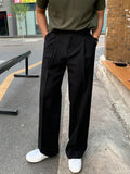 Wiaofellas  -  Men's Clothing Spring Summer Korean Style Suit Pants Fashion Versatile Casual Straight Pants Loose Solid Color Trousers