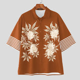 WIAOFELLAS  -  Men Shirt Printing Lapel Short Sleeve Button Loose Casual Male Shirts Streetwear 2025 Summer Leisure Men Clothing S-5XL