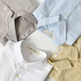 Wiaofellas  -  Men's High-Quality Linen Shirts Summer Solid Color Short Sleeve Casual Shirt Single Breasted Basic Pocket Top For Men