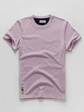 Wiaofellas  -  Retro Distressed Cotton round Neck Short Sleeve T-Shirt Loose Fit Basic Color Summer Youth Fashion Standard Tailoring Male Top