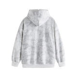 WIAOFELLAS  -  High Street Men Tie Dye Fake Two-piece Hoodies Wash Disstred Streetwear Clothes  Half Zipper Coat