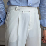 WIAOFELLAS  -  Men's Suit Pants Slim Fit Trousers For Wedding Party Business Formal Waistline Suit Pants Spring Summer