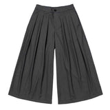 Wiaofellas  -  Mens Double Layer Irregular Skirts Genderless Retro Sports Fitness Solid Color Streetwear Loose Wide Leg Cargo Pants Unisex