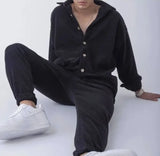 WIAOFELLAS  -  New Men's Thick and Warm Two-piece Set Fashionable Sportswear and Casual Wear Workout Set Men's Clothing Men's Sports Set