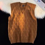 WIAOFELLAS  -  Warm Fashionable Twisted Stripe Men's Sweater High Quality Men's Casual Solid Color Vest Cotton Soft Yarn Fabric V Neck Clothing