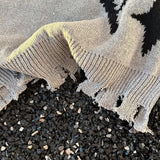 WIAOFELLAS  -  Y2K Mens Sweaters Knitting Long Sleeve Crew Neck Ripped Sweater Spring Autumn Men Streetwear Fashionable Knitted Jumper Tops