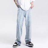 Wiaofellas Men's Jeans Fashion Simple Retro Men's Tide Brand Jeans Loose Casual Straight Trousers S-3XL