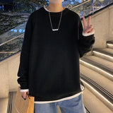 WIAOFELLAS  -  Mens Sweaters Fashion Casual Loose O Neck Oversize Harajuku Streetwear Knitwear Outwear