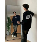 WIAOFELLAS  -  American Sweatshirt Black Round Neck Cotton Long-sleeved T-shirt Men's Inner Bottom Shirt Autumn and Winter Comfortable Pullover