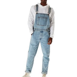WIAOFELLAS  -  S-3XL Men Overalls Bib Jeans Casual Fashion Stretch Elastic Jumpsuit Long Denim Pants Street Hip Hop