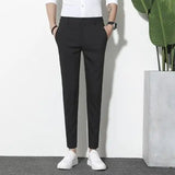 Wiaofellas  -  Autumn Casual Pants Men's British Slim Trousers Small Feet Trousers Korean Style Trendy Straight Nine-point Suit Pants Men