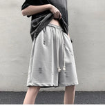 WIAOFELLAS  -  High Street Ripped Men Summer Retro Sports Cropped Pants