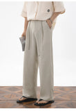 Wiaofellas  -  Mens Cropped Linen Blend Dress Pants Casual Drawstring High Waist Breathable Suit Trousers Japanese Clean Fit Straight Trousers