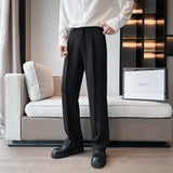 WIAOFELLAS  -  Black White Suit Pants Men Slim Social Mens Dress Pants Korean Casual Straight Pants Mens Office Formal Trousers Plus Size 5XL