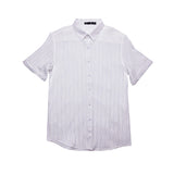 WIAOFELLAS  -  Men's Slim-Fit Striped Short-Sleeve Shirt | British-Style Casual Summer Top, Breathable Wavy Stripe Design Fashionable Leisure