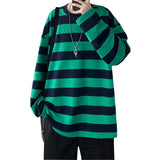 Wiaofellas  - Spring Mens Stripe Tops Tees Harajuku Long Sleeve T Shirts Casual High Quality Unisex Tshirt