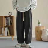 Wiaofellas Men's New Loose Fashion Trend Casual Pants Loose Black/khaki/Apricot Color Straight Pants High-quality Trousers Size M-2XL