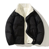 Wiaofellas  -  Winter High Quality Stand Up Collar Cotton Coat Double-sided Lamb Wool Cotton Coat Couple Style Cotton Coat Thick Warm Jacket
