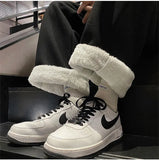 Wiaofellas  -  Winter Thickened Fleece Straight Leg Casual Pants Men's Trendy Lamb Velvet Versatile Cool Teenage Sports Fashion Trousers