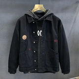 WIAOFELLAS  -  Patchwork Denim Jacket Men Jean Jacket Streetwear Hip Hop Loose Coats Men Clothing Spring Autumn Oversized Outerwear Korean Tops