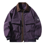 WIAOFELLAS  -  Vintage Cargo Jacket Men American Casual Loose Baseball Jersey Coat Multi Pockets Loose Streetwear Spring Autumn Couple Tops