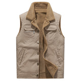 WIAOFELLAS  -  Winter Men Fleece Warm Vest  Autumn Men Soft Warm Casual Thick Waistcoat Male New Stand-Up Collar Sleeveless Jacket