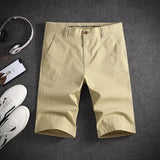 Wiaofellas  -  Summer Men Fashion Thin Casual Short Pants Men's Korean Solid Color Pockets Shorts Male New Slim Straight Shorts G299