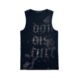 WIAOFELLAS  -  Summer New Men's Letter Print Sleeveless T-Shirt Unisex American Retro Fashion Trend Street Hip Hop Loose Casual Niche Men's Top