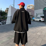 Wiaofellas  -  Streetwear Oversized Tracksuit Men Summer Hip Hop Trendy American Fashion T-shirt + Shorts Sets High Street Two-piece Sets