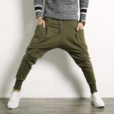 WIAOFELLAS  -  Plus Size M-4XL Men Sweatpants Spring Autumn  Casual Harem Drawstring Cotton Loose  Long Sport Pants Street Wear  Black Grey