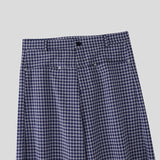 WIAOFELLAS  -  Men Plaid Pants Button Joggers Loose Casual Trousers Men Streetwear 2025 Fashion Leisure Male Wide Leg Long Pants S-5XL
