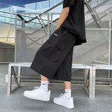 Wiaofellas  -  Summer Mens Casual Shorts New Solid Color Multi Pocket Shorts for Men Fashion Men Work Shorts Coffee Oversized Cargo Shorts