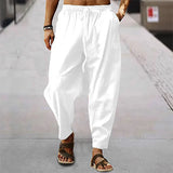 WIAOFELLAS  -  European and American Summer Men's Hip-hop Breathable Cotton Linen Loose Casual Sports Pants