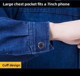 Wiaofellas  -  Thickened Denim Workwear for Men Spring Autumn  Welding Labor Protection Suit Resistant to Heat And Wear in Factory