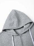 Wiaofellas  -  Zip Up Gray Hoodie Man Autumn Winter Men's Long Sleeve Zipper Hooded Sweatshirt Fashion Male Outfit Sportwear Loose Work Clothes
