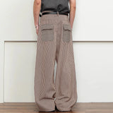 WIAOFELLAS  -  Men Striped Pants Button Joggers Loose Casual Straight Trousers Men Streetwear 2025 Korean Style Fashion Male Long Pants