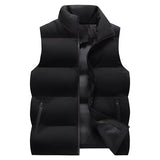 WIAOFELLAS  -  Corduroy Parkas Vest Men Stand Casual Keep Warm Loose Sleeveless Cotton Padded Harajuku Korean Style Teens Outwear All-match